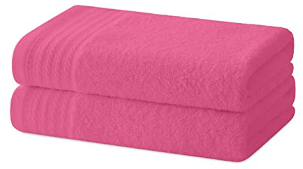 Degrees Home – Set mit 2 Handtüchern – Badetücher – 100 % Baumwolle – 480 g/m2 – 100 x 50 cm - ROSA