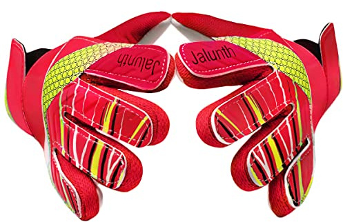 Jalunth Guantes de Portero Futbol - Niño Niñas Adolescentes Joven Junior Guantes Portero Entrenamiento Guantes Futbol con Protección Palma de Látex Antideslizante y Dorso de Mano de PU Suave