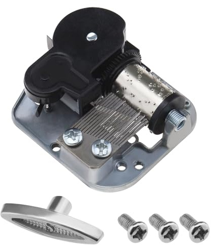 SG Store 1 meccanismo di avvolgimento per carillon, movimento musicale, accessori per carillon, viti chiave, meccanismo di avvolgimento in lega di zinco nero, 51 mm x 44 mm