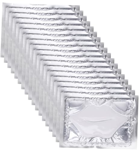 Beavorty 25st Goldene Augenklappe Kosmetische Lippenmasken Lippenpads Zur Feuchtigkeitspflege Lippenpflegemasken Lippenpflege Pads Essenz Lippenpad Unter Film Haushalt Pflanzenfasern Weiß