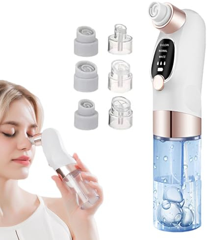 Black Head Remover Vacuum - Electric Pore Extractor Tool, 6 Suction Rechargeable Nose Cleaner