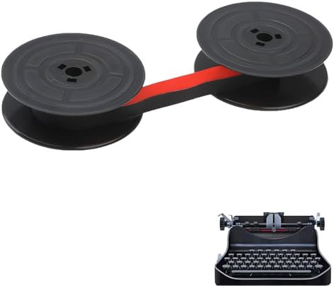 1 Pièce Ruban De Machine À Écrire, Ruban En Bobine Machine a Ecrire en Nylon Compatible Avec La Plupart Des Machines à Écrire Ancienne Universel Accessoire Tissu Encreur Premium (Noir & Rouge)