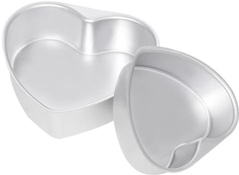JWTIFOA Confezione da 2 teglie per torte a forma di cuore, in alluminio, antiaderenti, per San Valentino, matrimoni, feste di compleanno