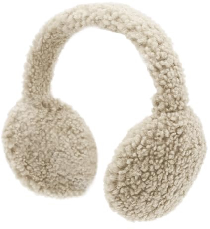 SEDEX Ear Muffs Women, Winter Warm Foldable Ear Warmer Earmuffs Fuzzy Faux Fur Outdoor Earflap Cold Weather Ear Warmer(Beige)