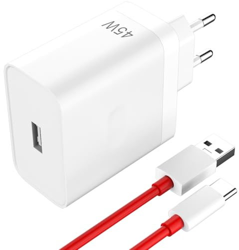 AIAUXAI 45W Fast Charger Schnellladegerät für OnePlus Nord CE 2 Lite, N300, für Realme 9, 8, N10 mit 1-Meter-USB-C-Kabel USB-C-Kabel für Oppo A18, A38, A80, A40, Reno12FS, Find N3 Flip, X5