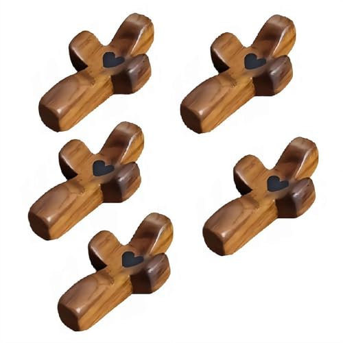 ZOUBAOQ Piccole croci in legno, 5 cm, portatile, da usare con preghiera e preghiera, realizzata a mano, in legno, con scritta My Heart, mini croce da tenere in tasca per preghiere religiose