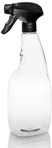 McKLords 750 ml transparente Sprühflasche, nachfüllbarer Kunststoff-Sprühnebel für Reinigung, Gartenarbeit und Friseure, robuste Handauslöser-Sprühwirkung