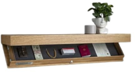 Caja fuerte flotante oculta para armas, estante de diseño con compartimentos secretos, solución de almacenamiento montada en la pared, caja compacta para guardar armas en la sala de estar