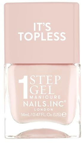 Nails Inc Topless Renee (pink) – Gel-Nagellack ohne UV – 1-Schritt-Maniküre mit bis zu 8 Tagen Halt – Schnelltrocknend, vegan & 21-free – Nagellack Set für Kinder & Erwachsene, ohne Base/Top Coat