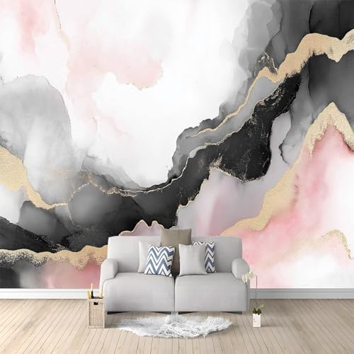 WHUOEUCO Papel Pintado Panorámico Patrón Abstracto De Mármol 250x175 cm Fotomurales Artes 3D Papel Tapiz Tejido No Tejido, para Salón Dormitorio Murales Decoración Pared De Tv