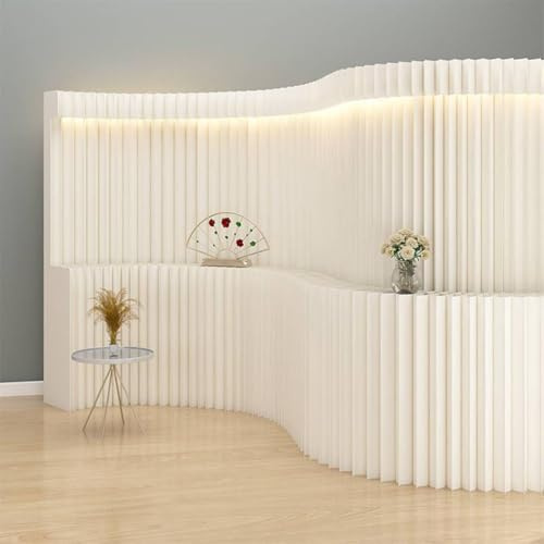 Folding Privacy Screen with Strip Light and Shelves, Portable Room Divider for Enhanced Space Management in Hotels, Offices, and Clothing Shops