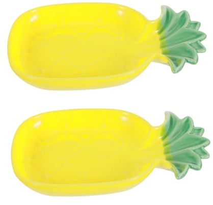 Toyvian 2piezas Pzs Cuencos De Cerámica para Mascotas Forma Piña Antivuelco Cuenco Alimentación Pequeños Animales Hámster Conejo