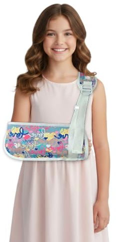 Eslinga de brazo para niños para apoyar brazos, clavículas, muñecas, hombros y codos en casos de fracturas y lesiones, se adapta tanto a manos izquierda como derecha (amor-2, L)