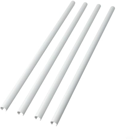 4pcs Radiator Pipe Covers 15mm Diameter, 200mm 300mm 500mm Lengths, Adjustable Plastic Sleeve for Radiator Pipes in Black or White, Easy Installation Without Pipe Removal(White-500mm)