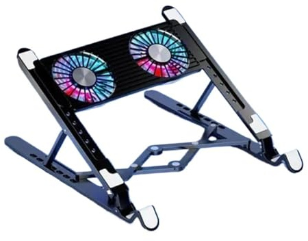 RLVYTA Base di Raffreddamento per Laptop Base di Raffreddamento per Laptop Supporto di Raffreddamento per Laptop Pieghevole Supporto per Notebook Regolabile Portatile Cooling Pad(with 2 Fans)