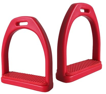 rongweiwang Pålitlig stigbygel för ridning, halkfri sadelpad, höghållfast och bekvämt verktyg för barn och vuxna, lätt gummipad, träningsverktyg, Röd, Storlek 9.6x9 cm