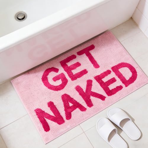 LUPATDY Tappetino da bagno GET Naked, tappetino da bagno antiscivolo, 40 x 60 cm, tappetino da doccia per bagno, tappetino da doccia, tappetino da bagno, tappetino da doccia per WC, decorazione