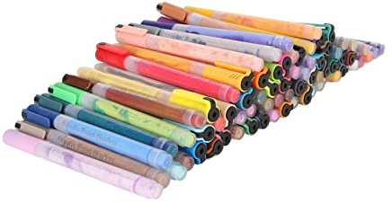 MNDPOAATY 72 marcadores de pintura acrílica de colores surtidos, marcadores de graffiti con punta de fibra de secado rápido para tela de madera, cerámica, vidrio de roca, ideal para niños,