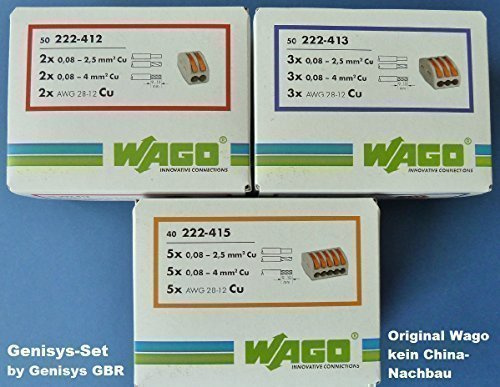 genisys Wago Verbindungsklemmen Set 25x222-412, 25x222-413, 25x 222-415