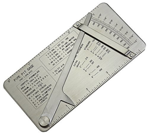 RIVERWELD Pipe Pit Welding Gauge Gage Test Ulnar Welder Inspection Range is 0 to 1/2” in 1/64” & .010 Increments Inch
