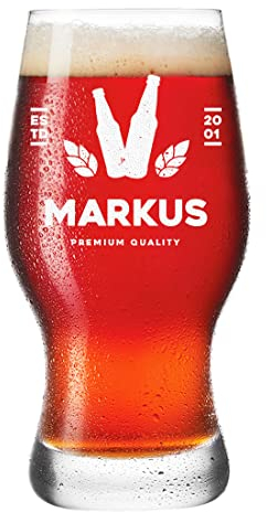 polar-effekt Leonardo Bierglas 0,5 L mit Gravur Geschenk für Männer - Weizenglas Weißbierglas Männergeschenk