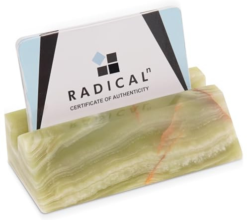 Radicaln, Porta biglietti da visita in onice verde, fatto a mano, piccolo articolo da ufficio, per buoni regalo, carte di debito, carte di credito