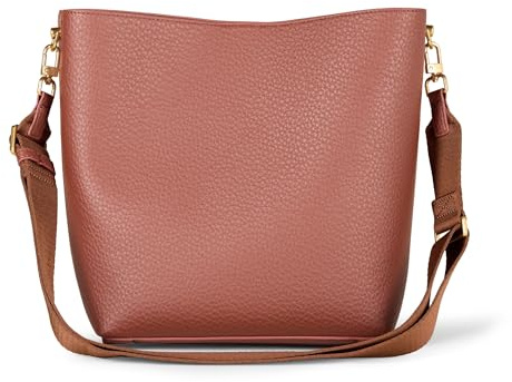 Amazon Essentials Borsa a secchiello da donna, morbida, marrone scuro, taglia unica