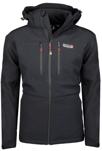 Geographical Norway Timmexama Men – Chaqueta Softshell con capucha para hombre impermeable – Abrigo exterior – Chaqueta táctica resistente – Randonnee Ski Otoño Invierno Primavera (Marina L), azul