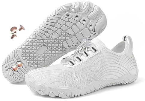 Grounding Shoes with Copper, Hike Barefoot for Women Men Neuropathy, Hike Barefoot Shoes with Copper, Comfortable, Non-slip and Lightweight (B White, Adult, Women, 14, Numeric, US Footwear Size System, Medium)