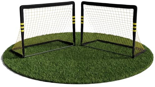 FRIEDO Pop-up (2er Set) Fußballtor Kinder inkl. Tragetasche I 90x120cm I CE-geprüft I Rostfrei & wetterfest I Fussball Tor mit stabilen Bodenhaken I In 5 Sek. aufgestellt I Popup Goal for Outdoor