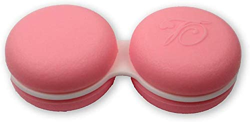 SPORTS WORLD VISION 1PC Pink Macaroon Contact Lens Case | Compact, Portable & Leakproof Contact Lens Holder | Durable, Travel-Friendly Contact Lens Solution Box with Same Color Set