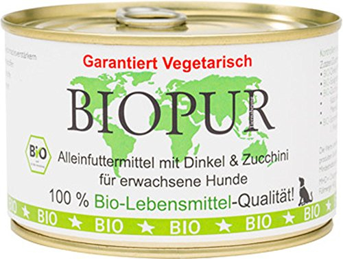 Biopur Vegan Dinkel & Zucchini Hundefutter 12x400g