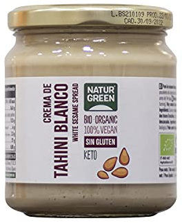 NaturGreen - Tahini Pasta de Sésamo Tostado Bio, Tahín Puré Ecológico, Elaborado con Semillas de Sésamo - 300 g