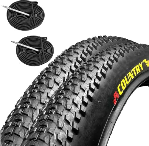 Ecovelò - EBA27MBB - 2 neumáticos 57-584 + 2 cámaras de aire para bicicleta de montaña de 27,5 x 2,125 pulgadas, MTB Country
