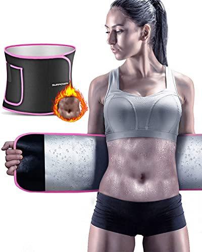 Waist Trainer for Women Men Weight Loss, Stomach Flattener Band, Cincher Belly Tummy Trimmer Fat Burner Sweat Belt, Body Shaper Abdominal Slimming Binder Sport Girdle for Exercise Fitness Pink S