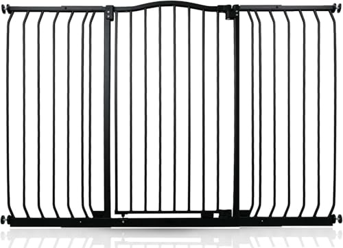 Safetots Extra Tall Curved Top Hundgrind, 143cm - 152cm, Mattsvart, Extra Hög 100cm i Höjd, Tryckmonterad Trappgrind, Barngrind för Dörrar, Hallar och Utrymmen, Säkerhetsbarriär, Enkel Installation