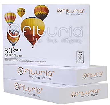 Ofituria Carta A4 Multiuso per Stampante e Fotocopiatrice - Bianca per Ambienti di Lavoro e Uso Domestico, 80g/m², 1500 Fogli