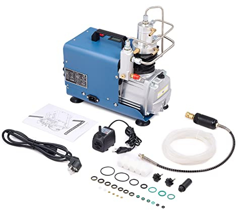 CREWORKS Compresor PCP 300bar Compresor de Alta Presión Bomba de Aire de Alta Presión 1800W 30MPa 4500PSI Compresor de Aire Eléctrico Bomba de Aire PCP para Pistola de Aire Comprimido (Sin Presión