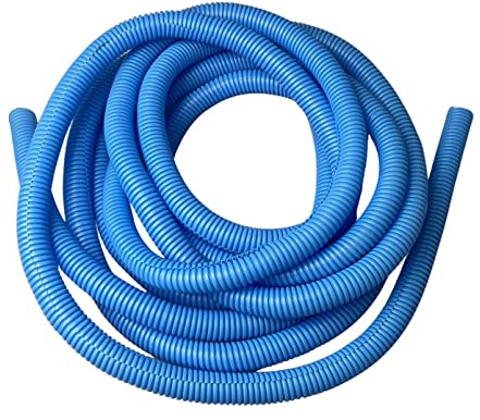 PE Blue Corrugated Conduit Flexi Pipe Tube Split 15mm - 10m