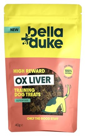 Bella+Duke Ox Liver Treats for Dogs - Bite Size & Packed with Iron - Ideal for Training & Snacking - Grain-Free, High Protein and Hypoallergenic - 100% Natural Alternative to Processed Treats