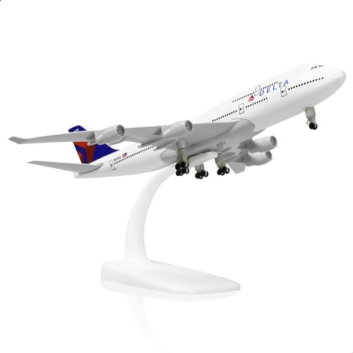 QIYUMOKE 747 Model Airplane 1/300 Diecast Metal Airplane Model Kits (with Stand) Boeing 747 Airlines Plane for Aviation Enthusiasts Gifts, Display Collections or Desk Decor -8 inches L