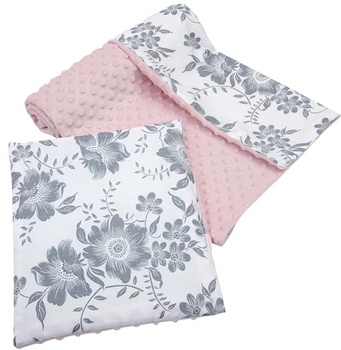 Manta de bebé Con Almohada 100% Algodón Minky Cobija Infantil Grande Reversible 75x100+35x30cm Multifuncional para Camas y cochecitos Medi Partners