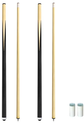 Naissgo Lot de 2 queues de billard en bois pour débutants, 145 cm avec pointe de 13 mm