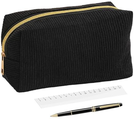 Palaufr Trousse À Crayons en Velours Côtelé, Grande Capacité Trousse Scolaire, avec Fermeture Éclair, Porte-Stylos pour Marqueurs Bureau École Femmes Filles
