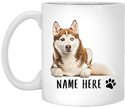 Siberian Husky Mugg Röd Vit Liggande Muggar Personlig Keramikkopp Keramikkopp Till Present Hem Frukost 330 ml