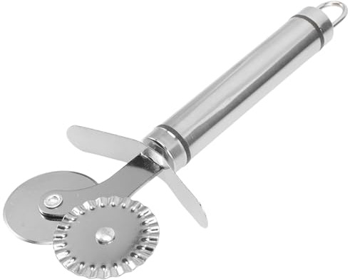STAHAD Tagliapizza a Doppia Rotella in Acciaio Inox 4 Pezzi, Affettatrice per Pizza e Torta Manico Ergonomico, Utensile da Cucina Multifunzionale per Cottura e Preparazione Alimentare