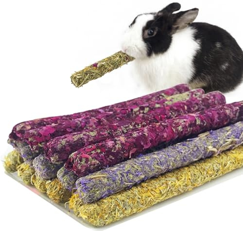BOODPET snacks artiklar för kaniner och små djur, tillverkad av pressad timothyhö med blommor, 150 g, bedrägeri och tandnötning för marsvin, hamstrar och chinchillor