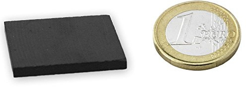 10 x Imán rectangular Bloque magnético 30 x 30 x 3mm Ferrita Y30 - Fuerza de sujeción 800 g - 10 piezas - Imanes permanentes cerámicos