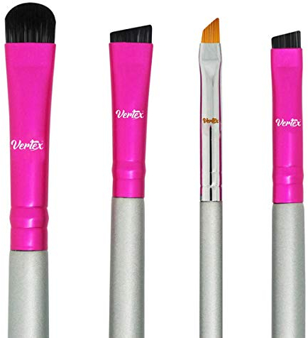 Eyebrow Brush Kit Thin Angled - Eye Brow Concealer Contour Brush to Shape and Conceal Eyes Duo Spoolie Brushes Firm Bristles Definer for Filling Pomade Gel | Defining Arches Winged Eyeliner Stencil