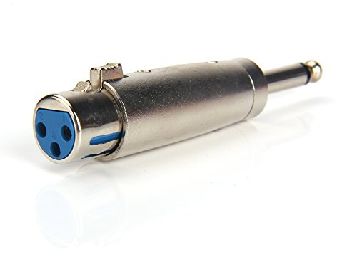 Devinal, adattatore professionale per microfono audio, da spina singola (6,35 mm) maschio a presa XLR femmina a 3 pin, connettore e convertitore per jack stereo